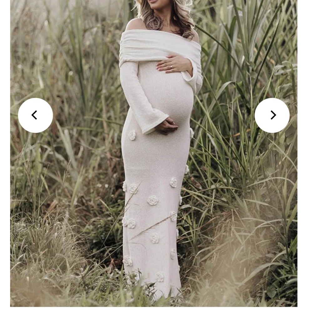 Elegant Off-Shoulder Maternity Dress